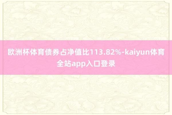 欧洲杯体育债券占净值比113.82%-kaiyun体育全站app入口登录