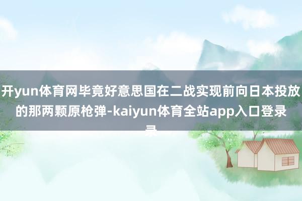 开yun体育网毕竟好意思国在二战实现前向日本投放的那两颗原枪弹-kaiyun体育全站app入口登录